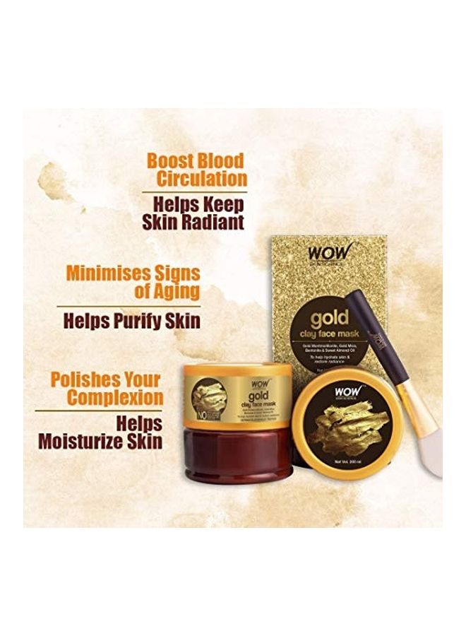 Gold Clay Face Mask With Applicator Gold 200ml