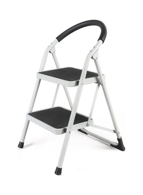 2-Steps Foldable Ladder White/Black 77.5x49x51cm