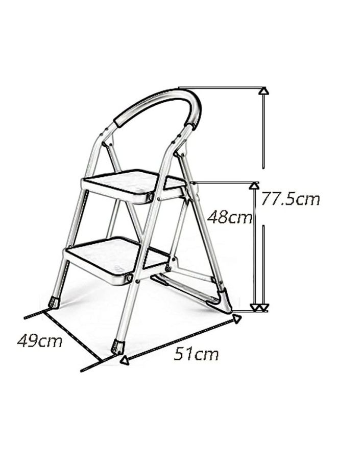 2-Steps Foldable Ladder White/Black 77.5x49x51cm