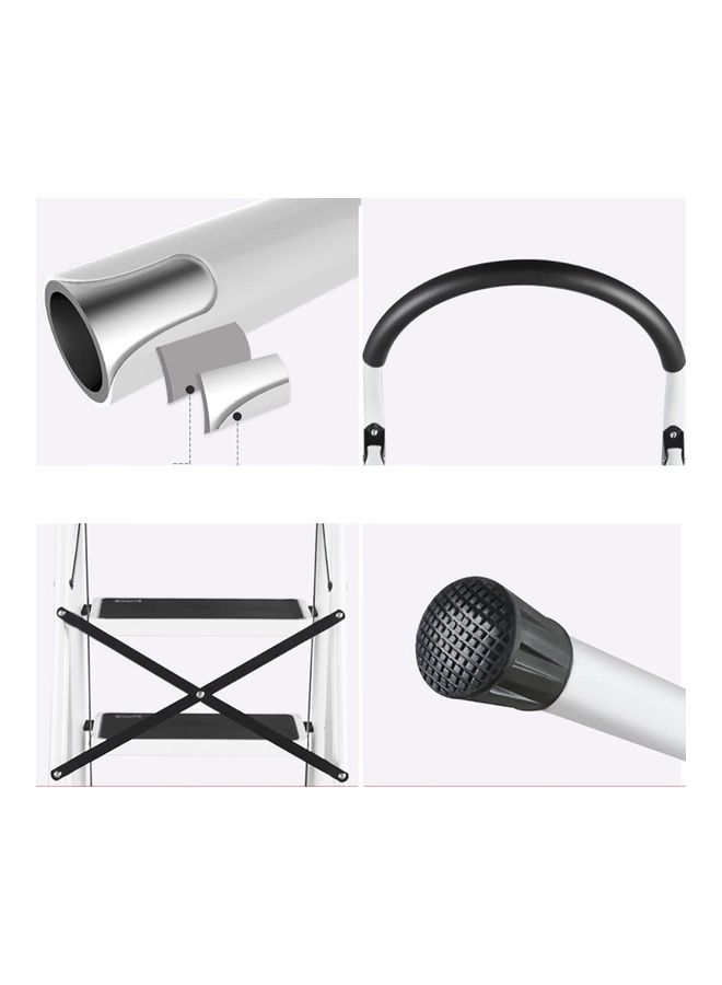 2-Steps Foldable Ladder White/Black 77.5x49x51cm