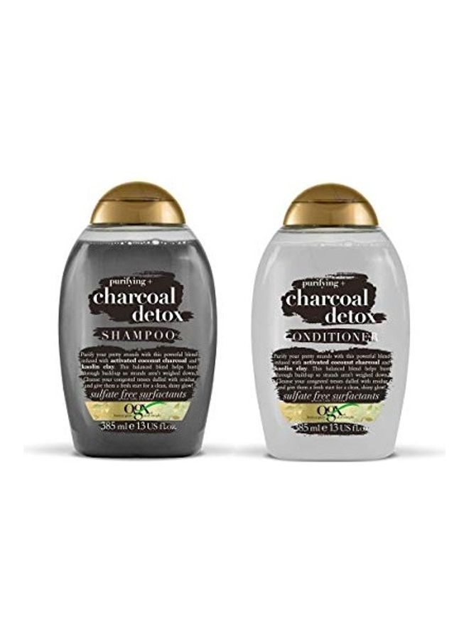 Ogx - Purifying Charcoal Detox Shampoo With Conditioner Multicolour 385+385ml - Image 1