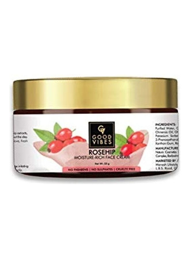 Good Vibes Rosehip Moisture Rich Face Cream Clear 50grams  - Image 1