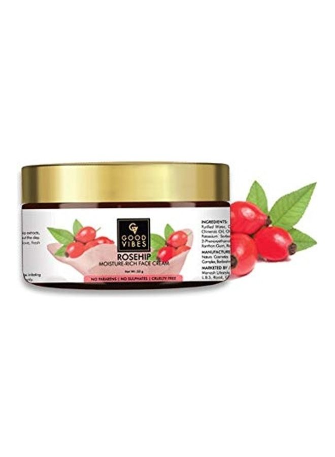 Good Vibes Rosehip Moisture Rich Face Cream Clear 50grams  - Image 4