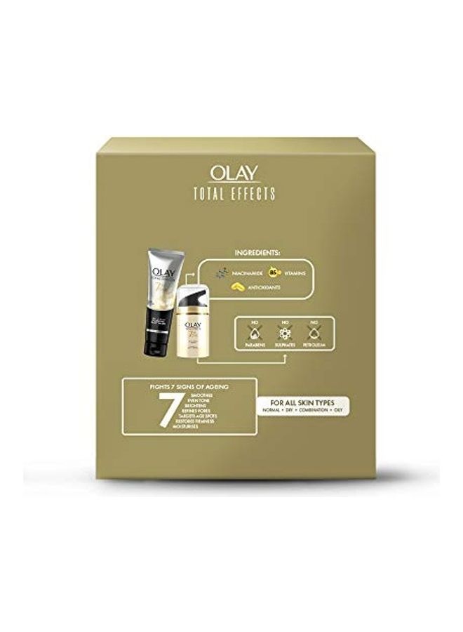 مجموعة توتال إيفيكت من كريم نهاري ومنظف للوجه لمقاومة علامات التقدم في السن من قطعتين متعدد الألوان 50, 100جرام - Image 3