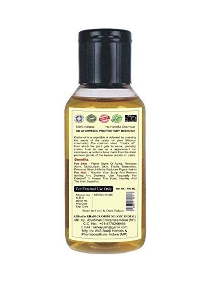 Satvayush Khadi Cold Pressed Castor Oil Clear 100ml - Image 3