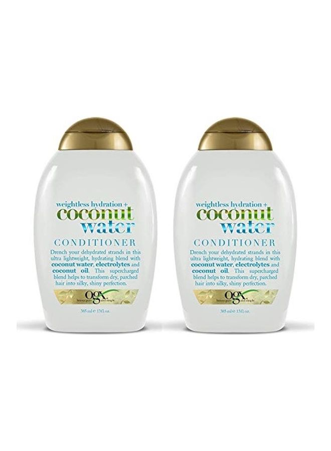 أو جي إكس مجموعة من قطعتي بلسم الترطيب الخفيف بخلاصة ماء جوز الهند أبيض 2 x 385ملليلتر - Image 1