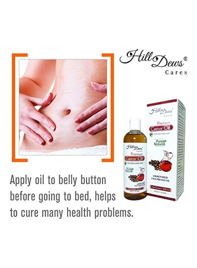 HillDews Castor Oil For Skin Moisturizing And Hair Growth Oil Multicolour 200ml - Image 2