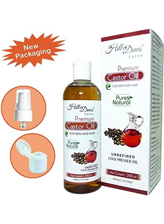 HillDews Castor Oil For Skin Moisturizing And Hair Growth Oil Multicolour 200ml - Image 4