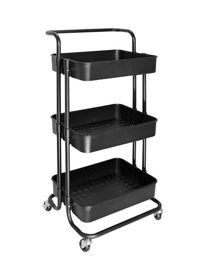AIWANTO 3-Tier Rolling Storage Cart Black 87cm - Image 1