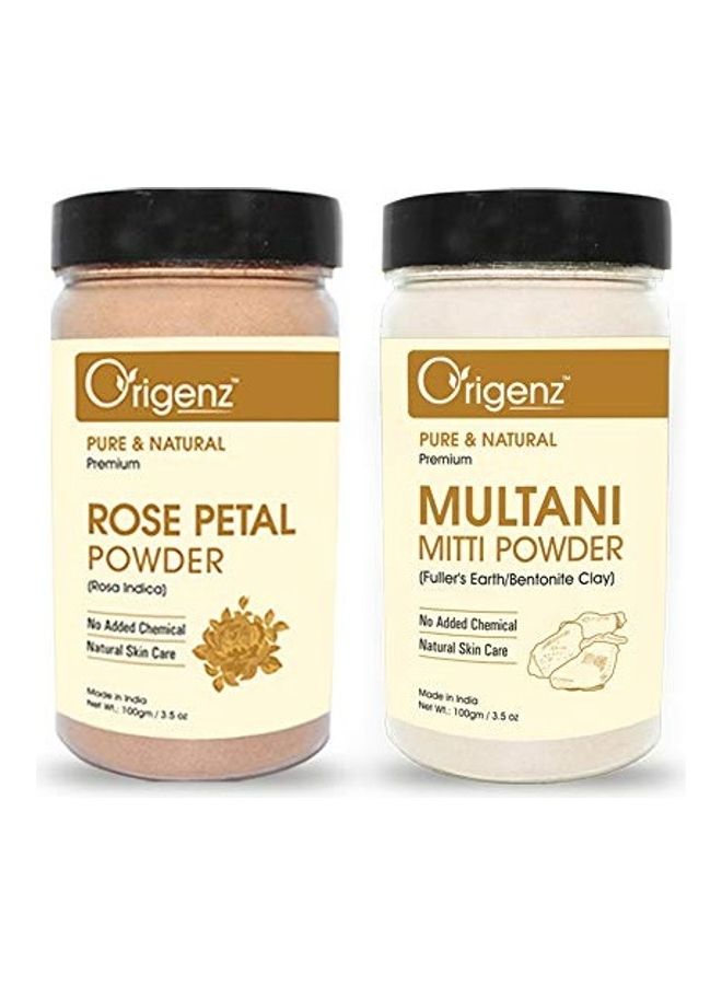 أوريجينز بودرة مولتاني ميتي ببتلات الورد شفاف 2x100جرام - Image 1