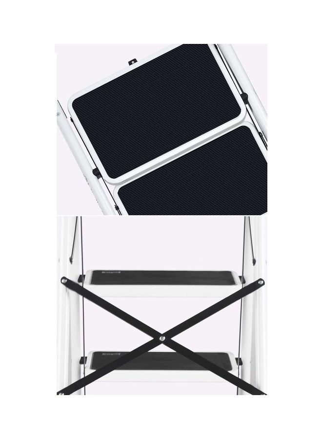 IBAMA - 3-Steps Foldable Ladder White/Black 109x67x47cm - Image 1