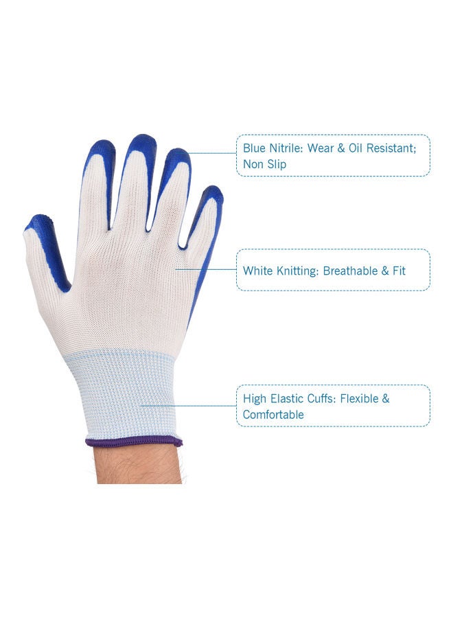6-Pairs Nitrile Work Gloves Blue 100x60x100cm - Image 4
