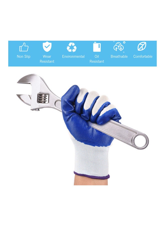 6-Pairs Nitrile Work Gloves Blue 100x60x100cm - Image 3