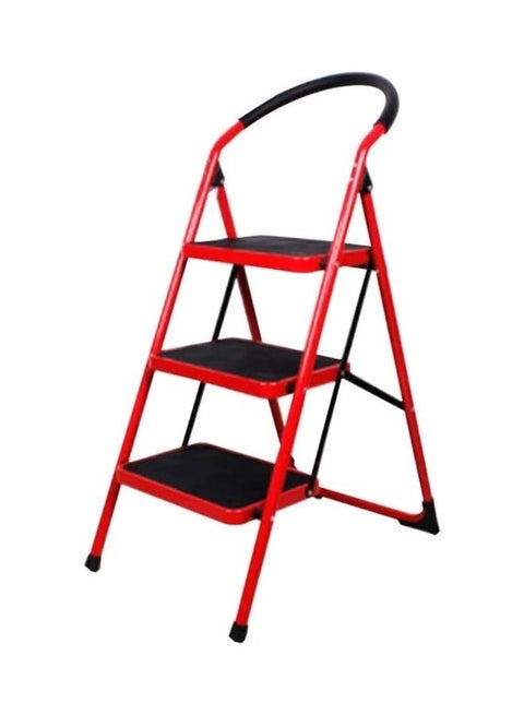 3-Steps Foldable Ladder Red/Black 109x67x47cm