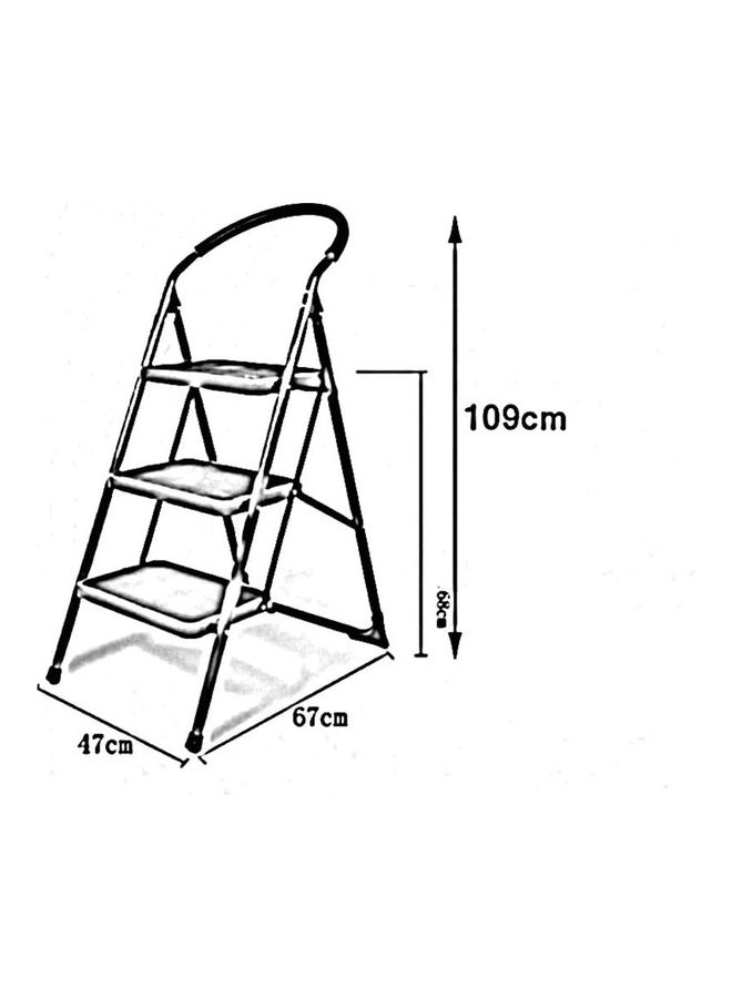 3-Steps Foldable Ladder Red/Black 109x67x47cm