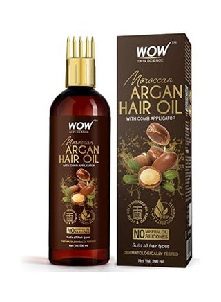 Moroccan Argan Hair Oil With Comb Applicator Brown 200ml - v1629547984/N50293508A_1