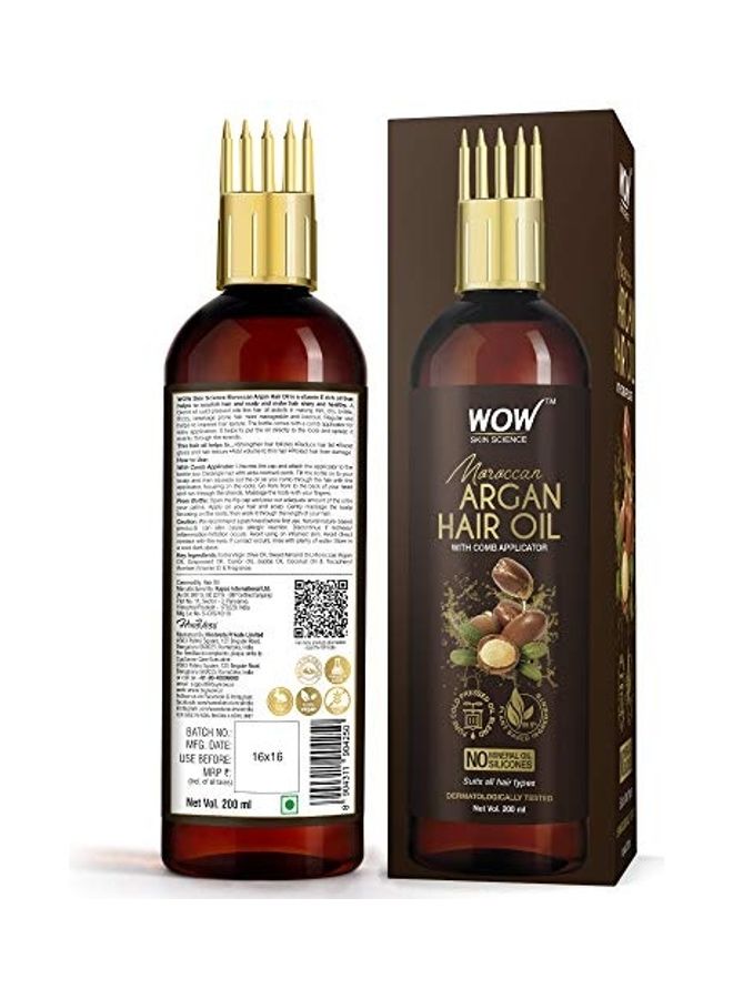 Moroccan Argan Hair Oil With Comb Applicator Brown 200ml