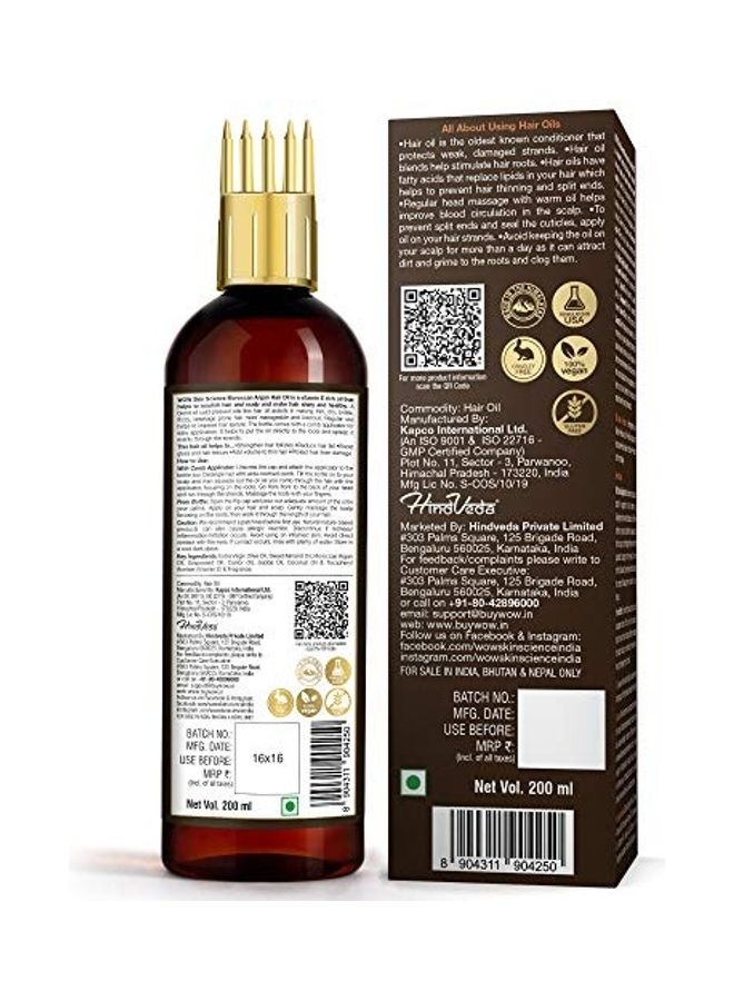 Moroccan Argan Hair Oil With Comb Applicator Brown 200ml