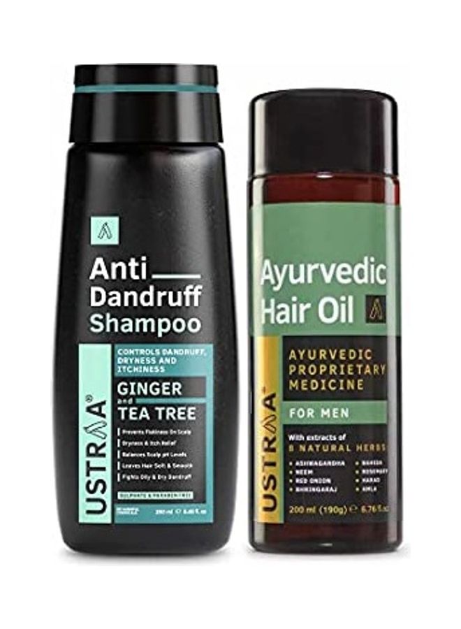 Ustraa Ayurvedic Hair Oil With Shampoo Clear Shampoo 250, Oil 200ml - Image 1
