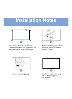 Generic Full HD Projector Screen With Hook Set White/Black  - Image 3