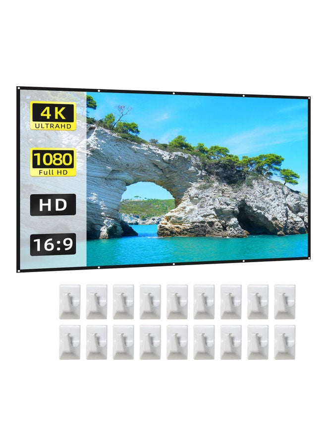 Full HD Projector Screen With Hook Set OS5434-6 White/Black  - Image 1