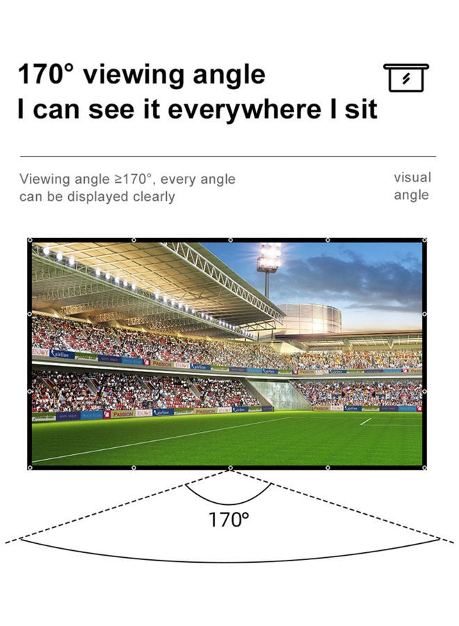 Full HD Projector Screen With Hook Set OS5434-6 White/Black  - Image 4