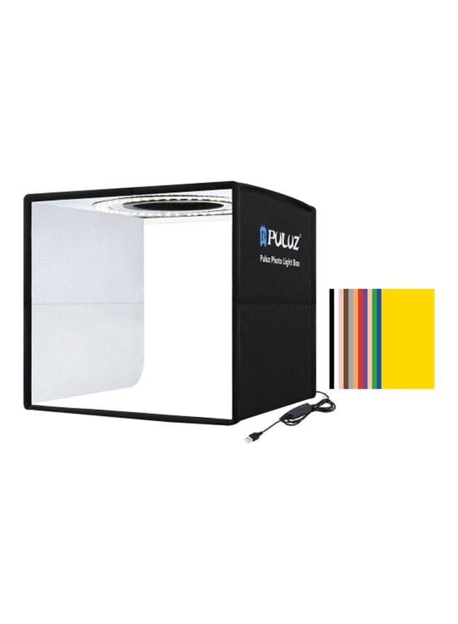 PULUZ - 13-Piece Portable Photography Light Box And Backdrop Set Black - Image 1