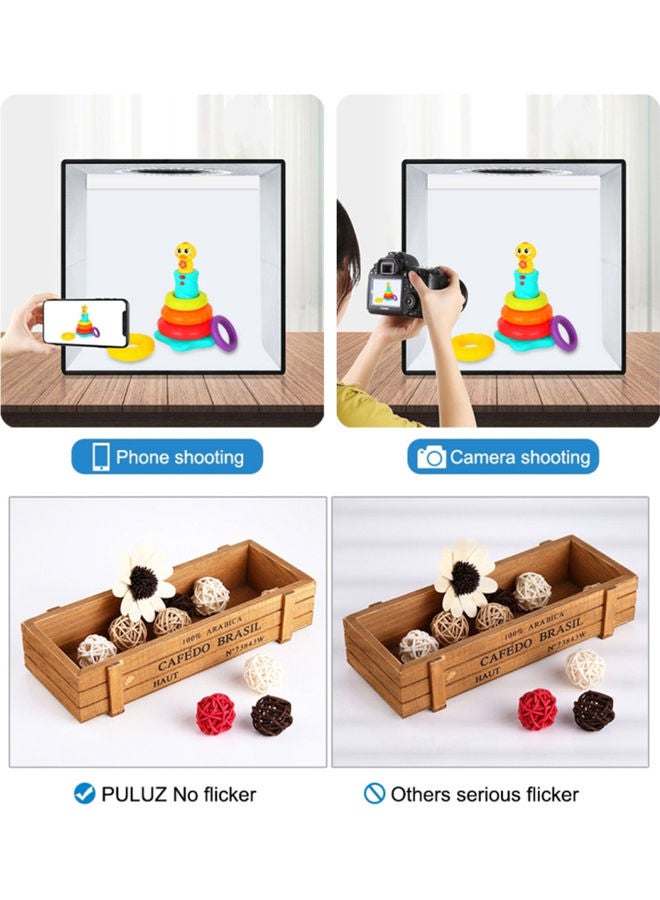 PULUZ - 13-Piece Portable Photography Light Box And Backdrop Set Black - Image 1