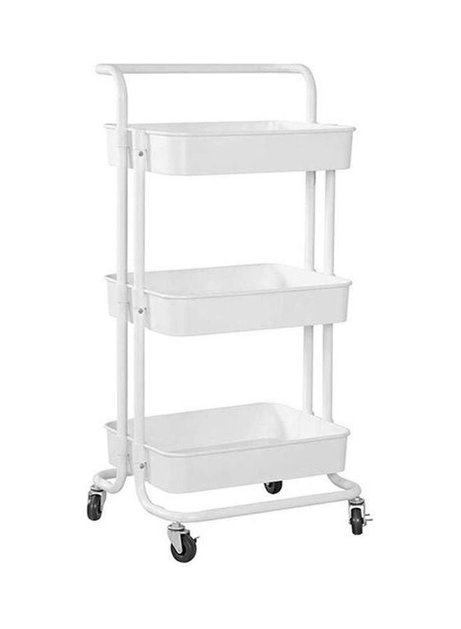 AIWANTO 3-Tier Rolling Storage Cart White 87cm - Image 1