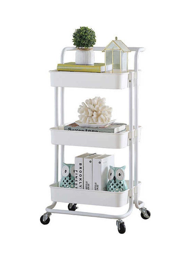 AIWANTO 3-Tier Rolling Storage Cart White 87cm - Image 2