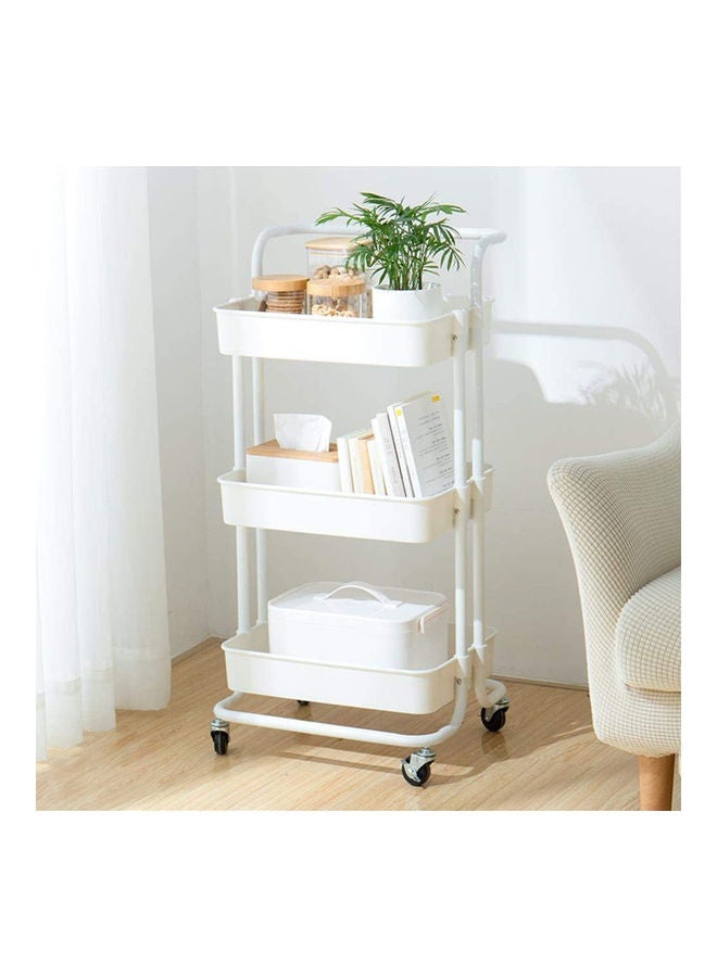 AIWANTO 3-Tier Rolling Storage Cart White 87cm - Image 3
