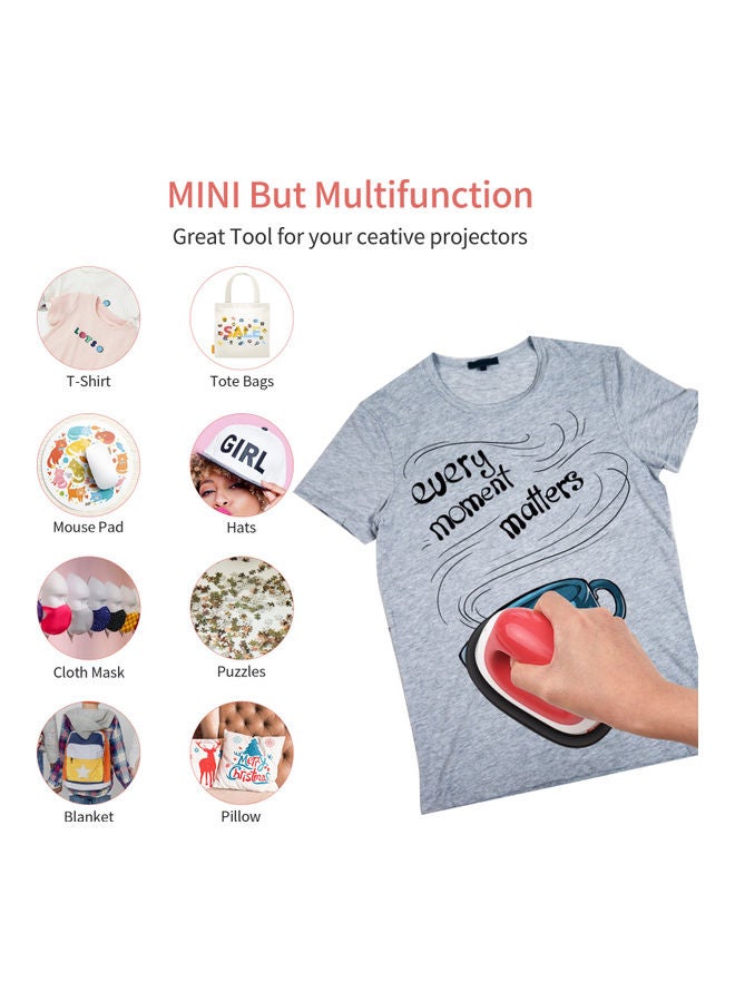 Mini Heat Press Machine Red/White/Black - Image 2