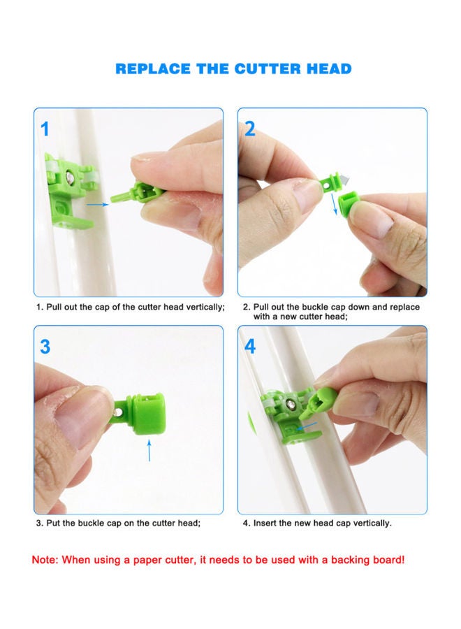 3-Piece Rotary Circle Cutter With Replacement Head Set Green/Red/White - Image 4