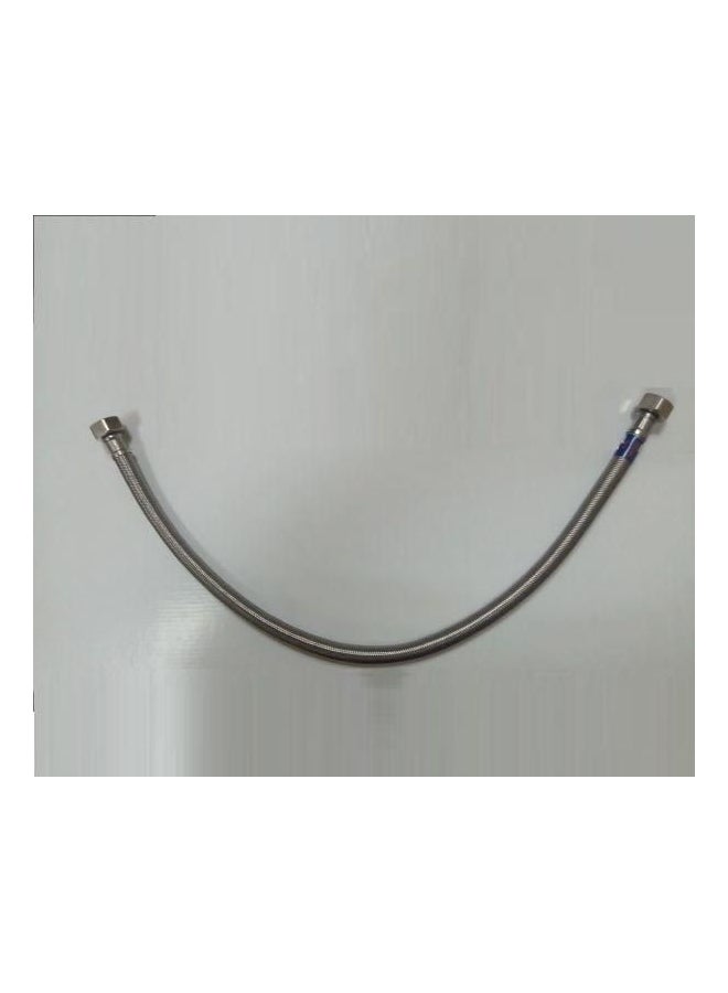 2-Piece Toilet Flexible Hose Connection Set 60 cm Silver 2 X 60cm