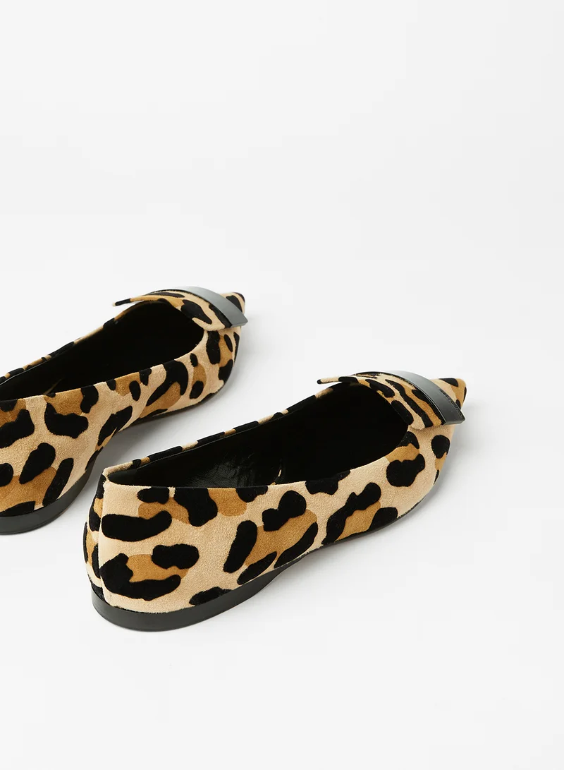 سيرجيو روسي SR1 Leopard Print Ballerinas Brown
