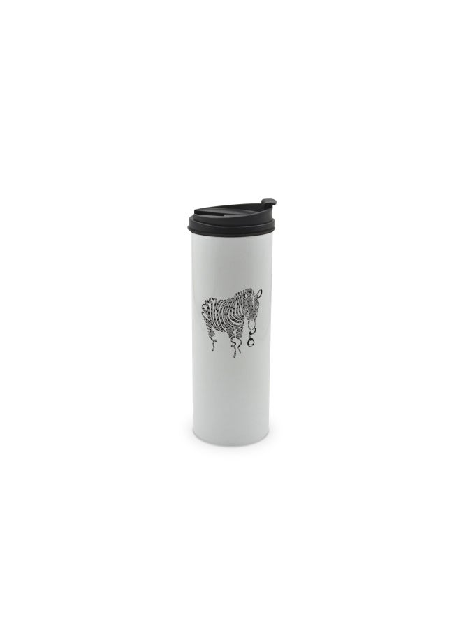 LIT Double Wall Tumbler with Easy Click Lock White/Black  - Image 1