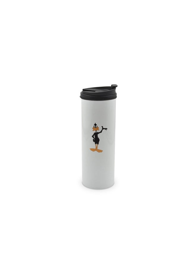 LIT Daffy Duck Printed Stainless Steel Water Tumbler with Lid Multicolour 400ml - Image 1