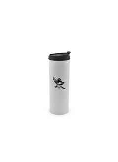 LIT Pirates Skull Printed Stainless Steel Water Tumbler with Lid White/Black 400ml  - Image 1