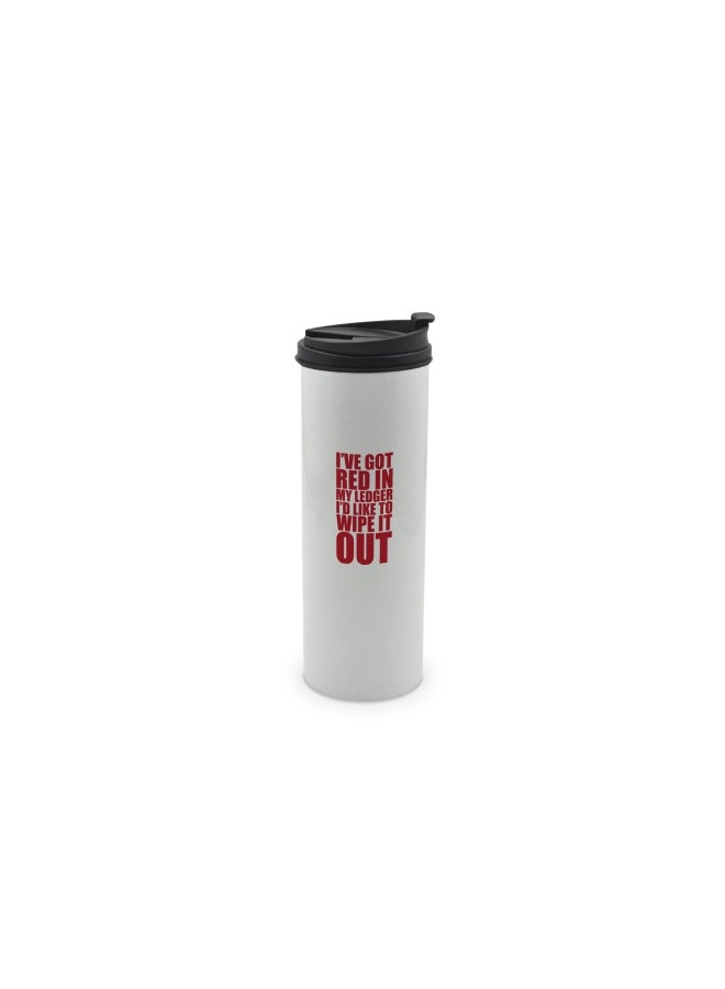 LIT Black Widow Quote Printed Stainless Steel Water Tumbler with Lid Multicolour 400ml  - Image 1