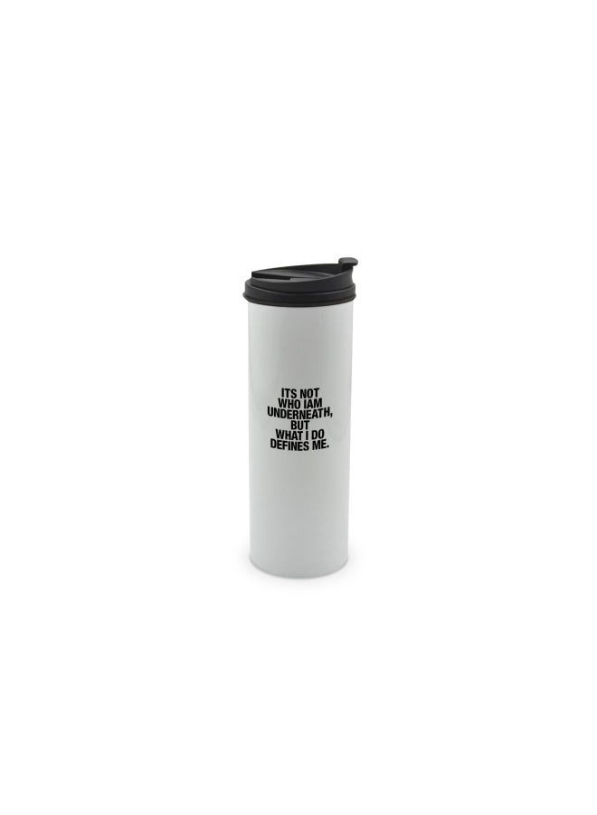 LIT Double Wall Stainless Steel Tumbler with Lid White/Black - Image 1