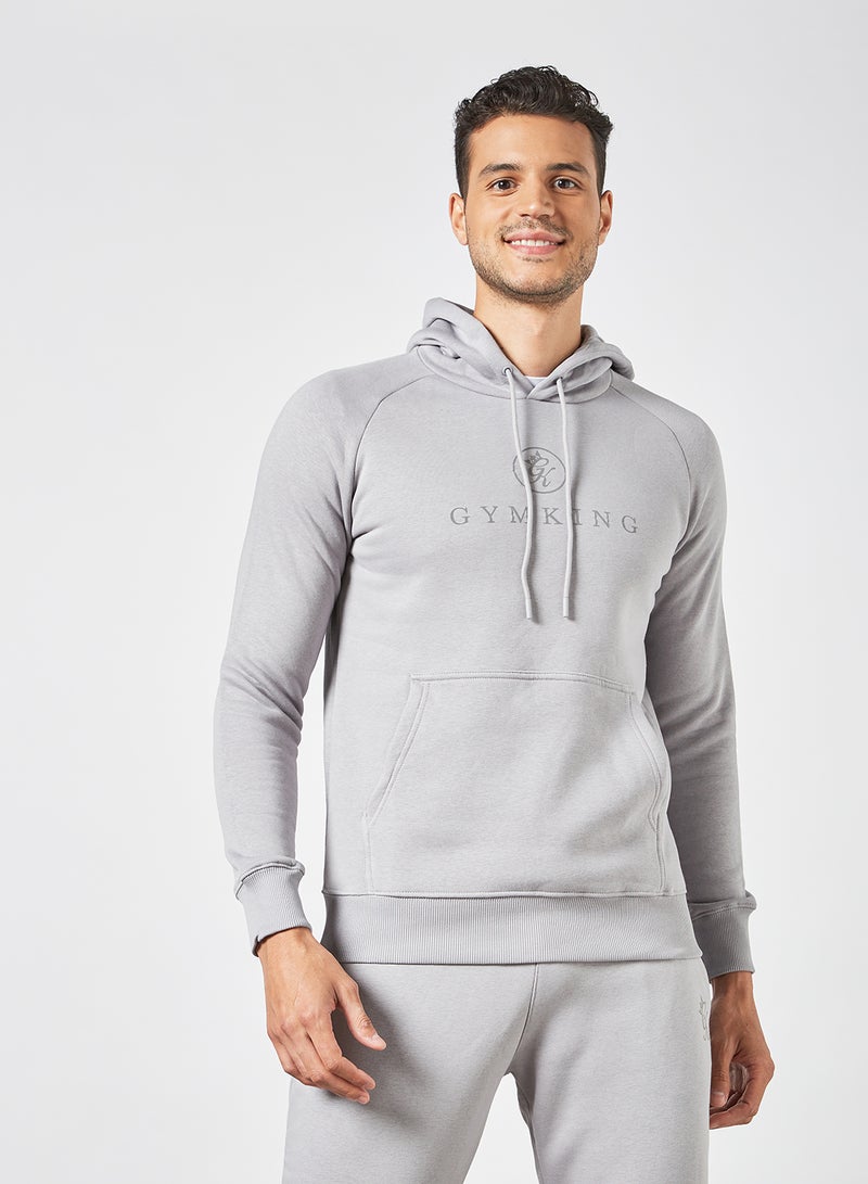 Gym King - Pro Logo Hoodie Grey - Image 1
