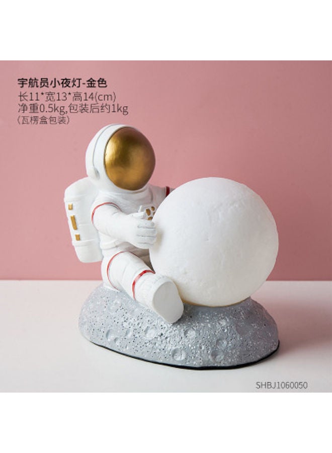 NIBEMINENT Scandinavian Style Astronaut Model Night Light White/Gold
