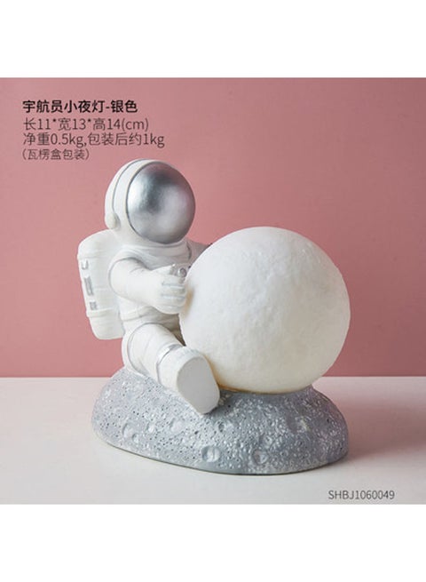 Scandinavian Style Astronaut Model Night Light White/Silver