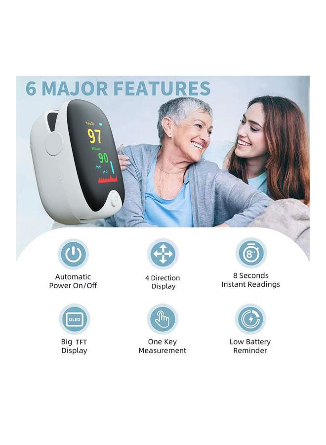 Generic - Portable Household Lightweight Finger Pulse Blood-Oxygen Saturation Monitor with SpO2 Measurement Tool - Image 1