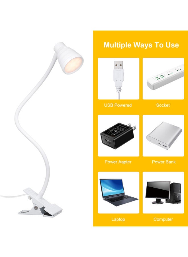Tomshine 5W USB Powered Operated Table Lamp White 13x8.5x8.5cm  - Image 2
