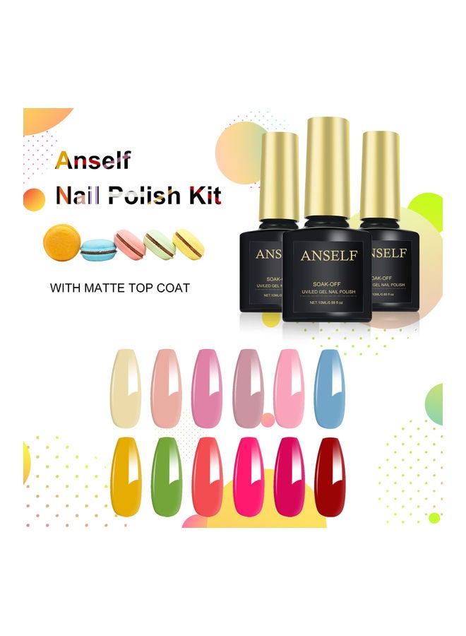ANSELF 15-Piece Gel Nail Polish Set Multicolour - Image 2