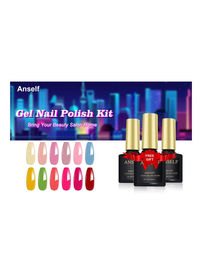 ANSELF 15-Piece Gel Nail Polish Set Multicolour - Image 3