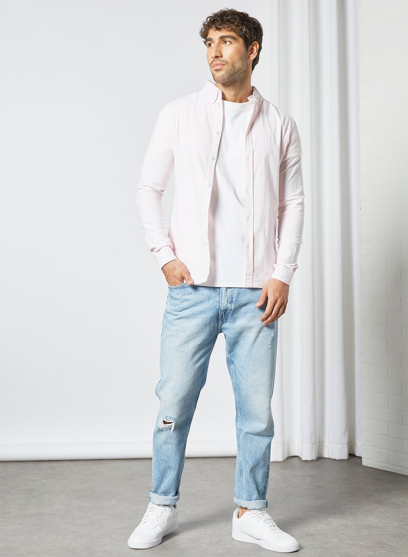 STATE 8 Pinstripe Print Shirt White/Pink  - Image 2