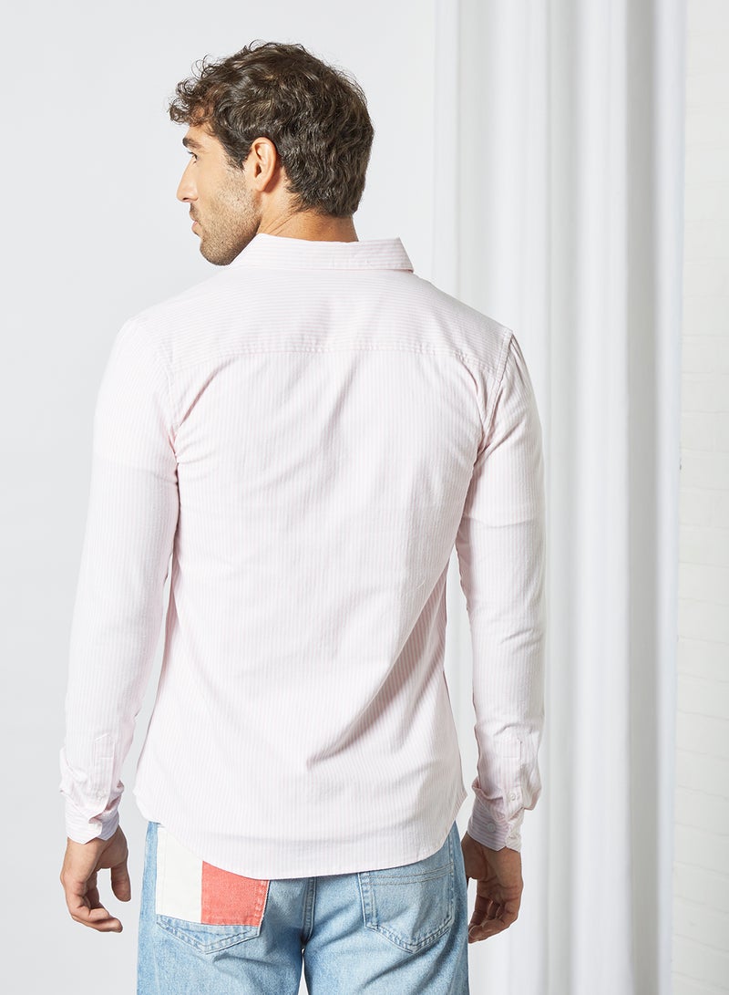 STATE 8 Pinstripe Print Shirt White/Pink  - Image 4