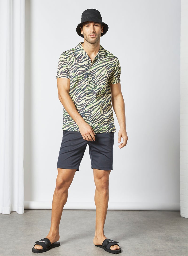 STATE 8 - Animal Print Short Sleeve Shirt Multicolour - Image 1